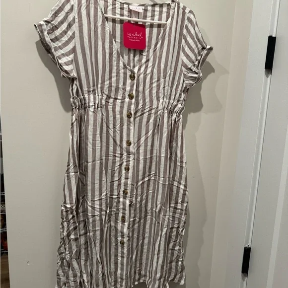 NWT Striped Button-Down Maternity Dress - S - Picture 1 of 2